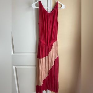 Micro pleated midi dress